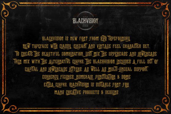 Black Vision Font preview 3