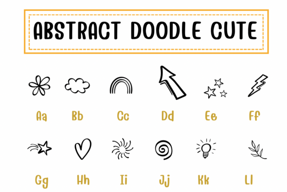 Abstract Doodle Cute Font preview 2