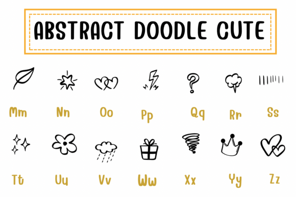 Abstract Doodle Cute Font preview 3