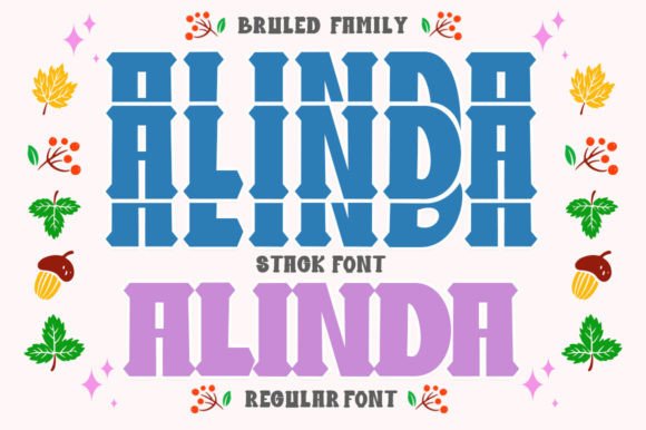 Bruled Stacked Duo Font preview 3