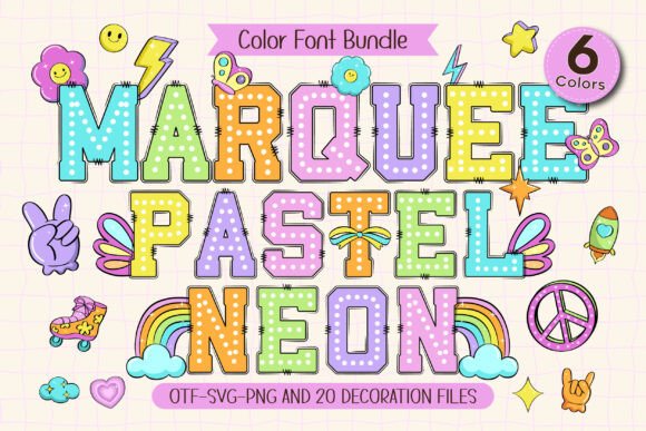 Marquee Pastel Neon Font
