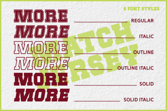 Match Jersey Font preview 3