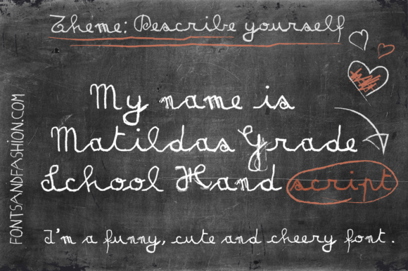 Matilda's Grade School Hand Script Font preview 1
