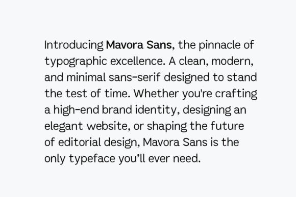 Mavora Sans Typeface Font preview 3