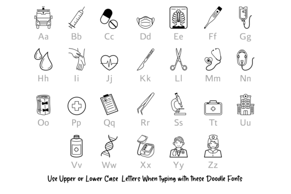 Medical Doodle Font preview 2