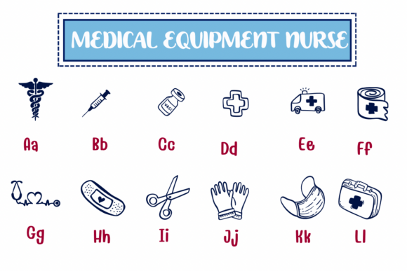 Medical Equipment Nurse Font preview 2