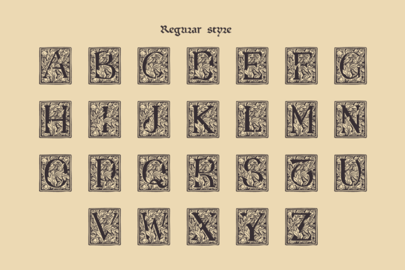 Medieval Leaves Font preview 4