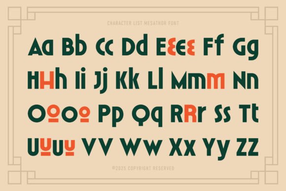 Mesathor Font preview 2