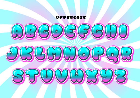 Bubble Pink Blue Font preview 2