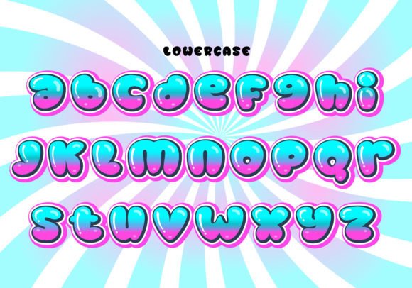 Bubble Pink Blue Font preview 3