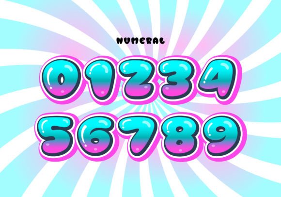 Bubble Pink Blue Font preview 4