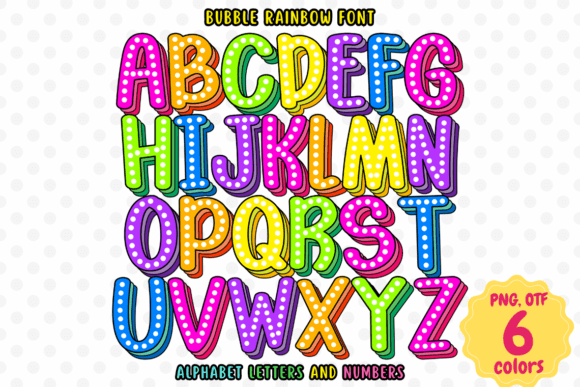 Bubble Rainbow Font preview 2