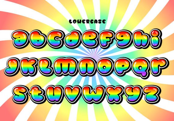 Bubble Rainbow Font preview 5