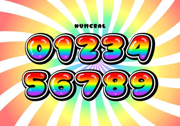 Bubble Rainbow Font preview 7