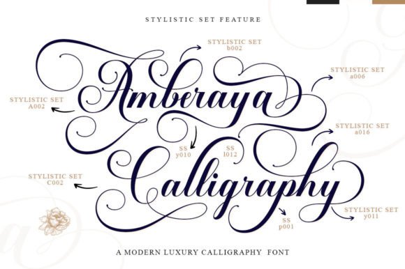 Amberaya Calligraphy Font preview 3