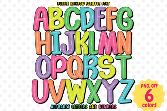 Bubble Rainbow Scribble Font