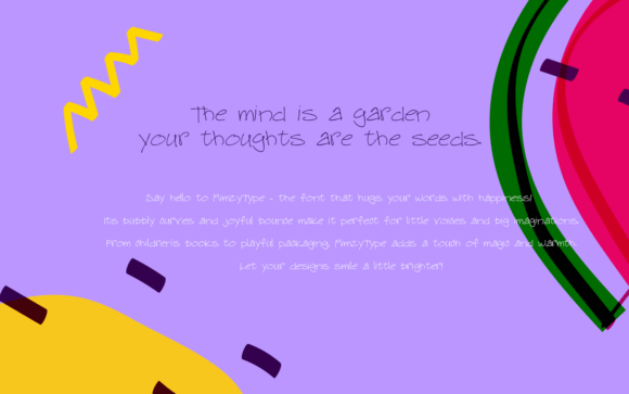 Mimzy Type Font preview 2