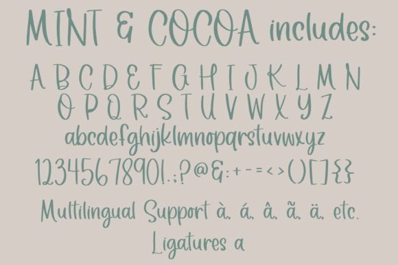 Mint & Cocoa Font preview 3