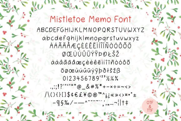 Mistletoe Memo Font preview 2