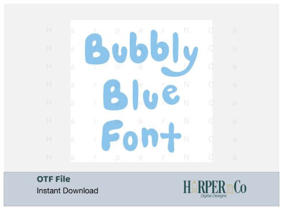 Bubbly Blue Font preview 2