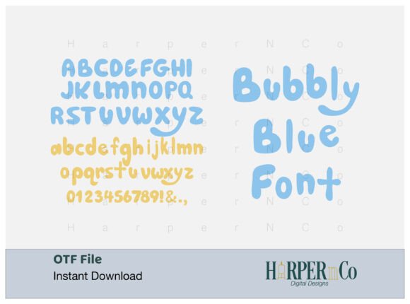 Bubbly Blue Font preview 3