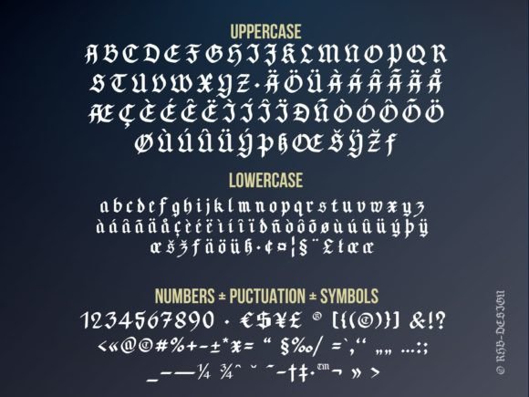 Blackknight Font preview 2