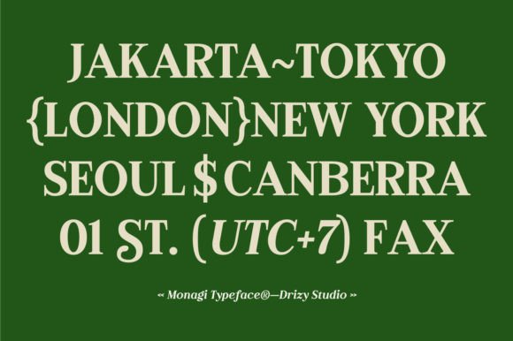 Monagi Font preview 2