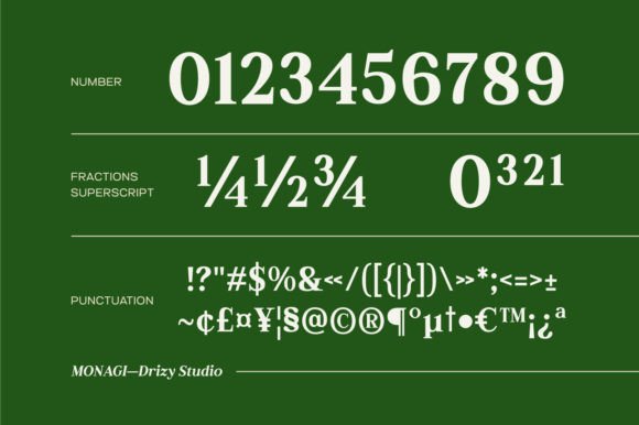 Monagi Font preview 4