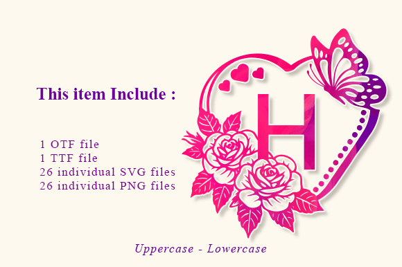 Monogram Heart Valentine Font preview 2
