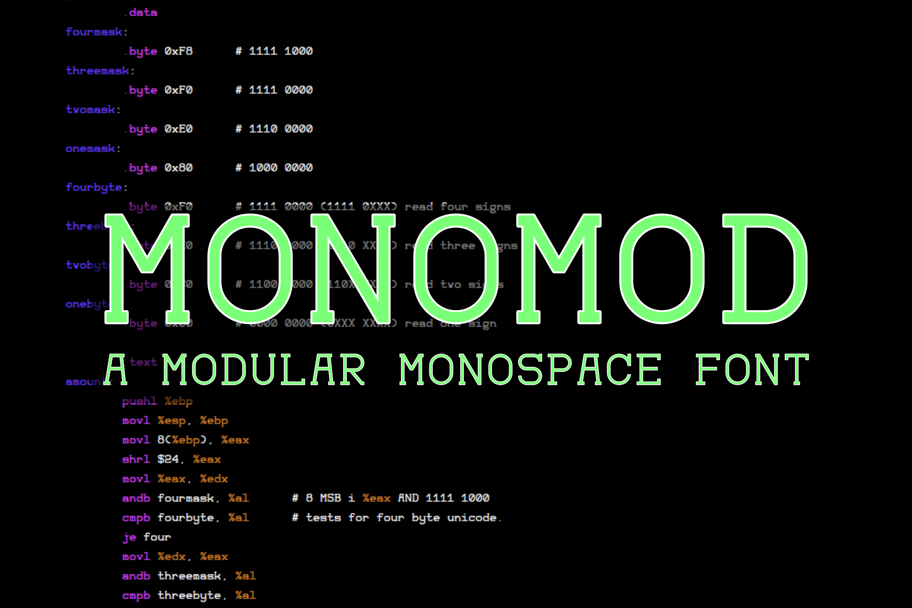 Monomod Font preview 2