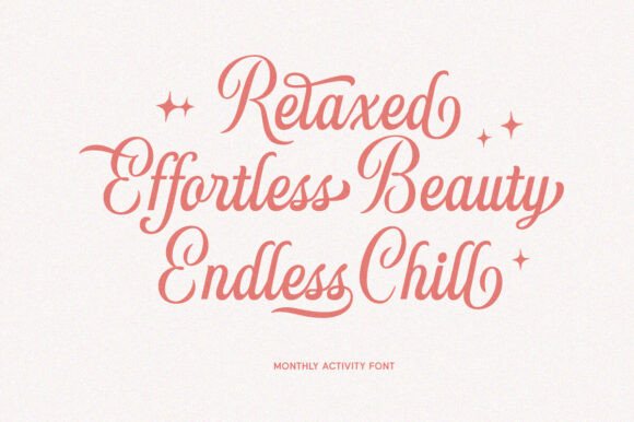 Monthly Activity Font preview 2