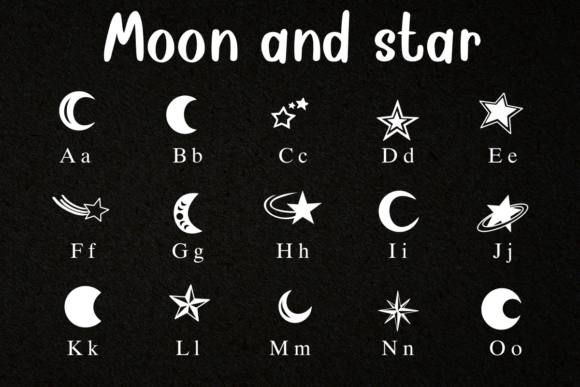 Moon and Star Font preview 3