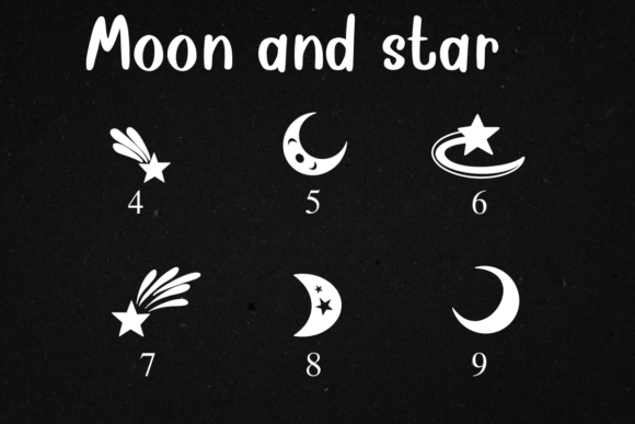 Moon and Star Font preview 4