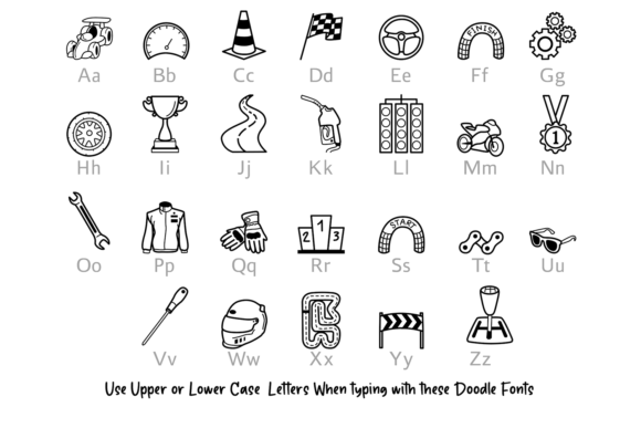 Motorsports Doodle Font preview 2