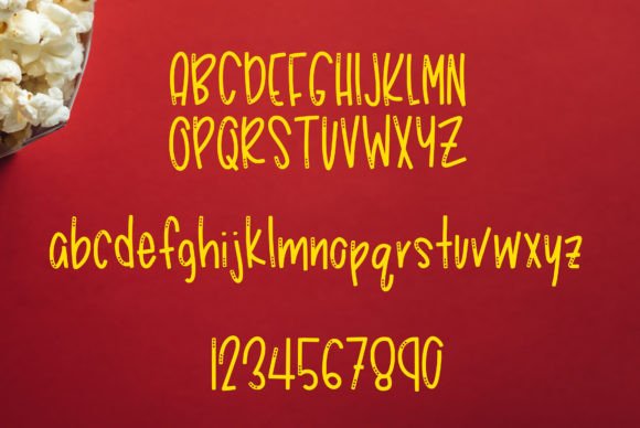 Movie Popcorn Font preview 3