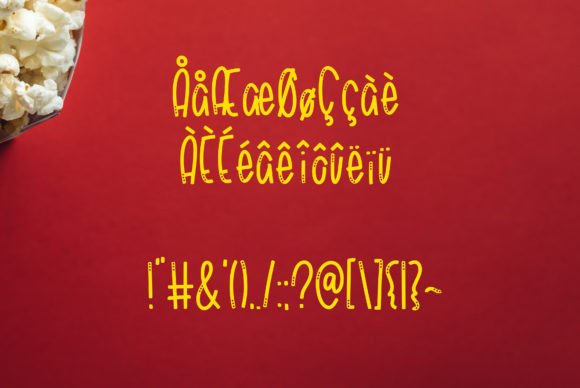 Movie Popcorn Font preview 4