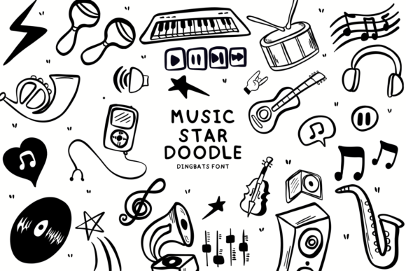 Music Star Doodle Font