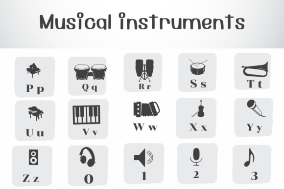 Musical Instruments Font preview 2