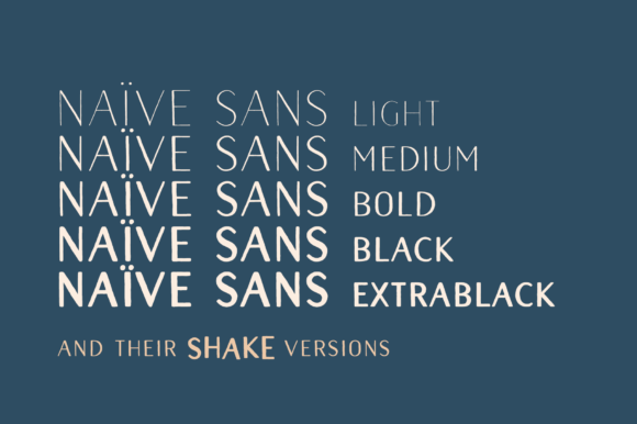 Naive Sans Shake Font preview 2