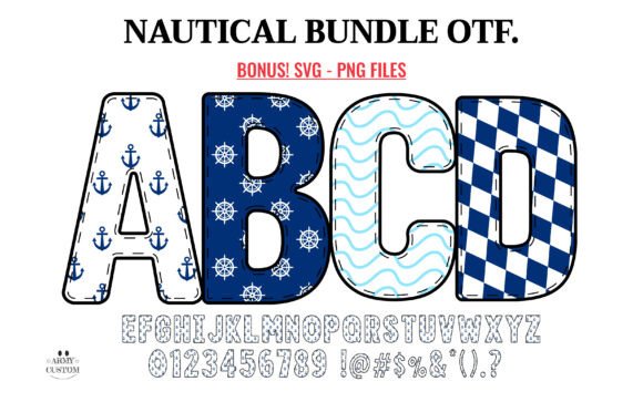Nautical, Navy Bundle Font