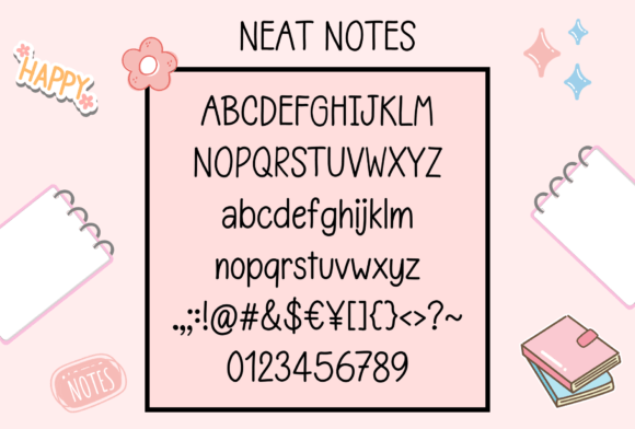 Neat Notes Font preview 2