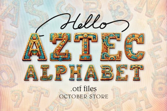 Aztec Alphabet Font preview 2