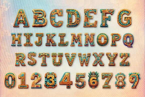 Aztec Alphabet Font preview 3