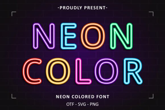 Neon Colored Font