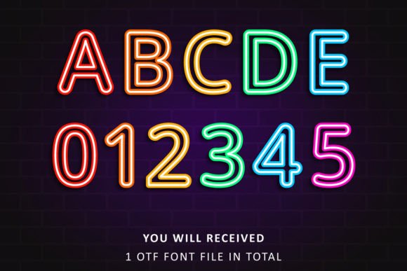 Neon Colored Font preview 2