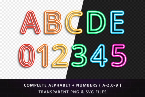 Neon Colored Font preview 3