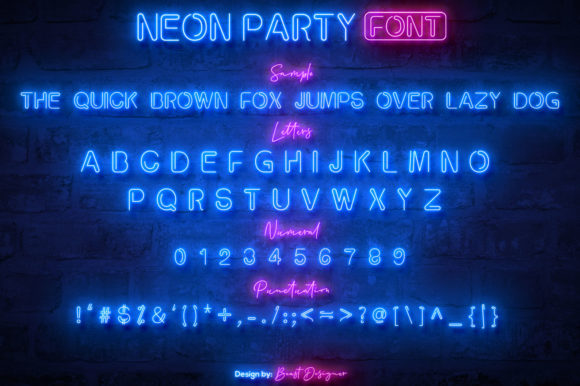 Neon Party Font preview 2