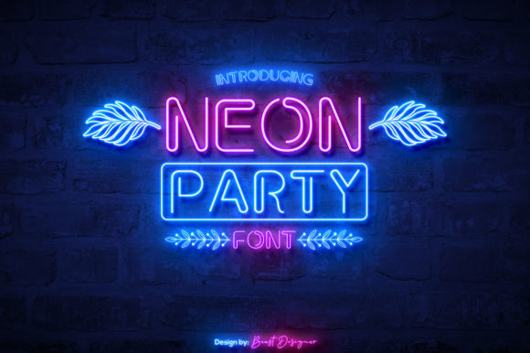 Neon Party Font preview 3