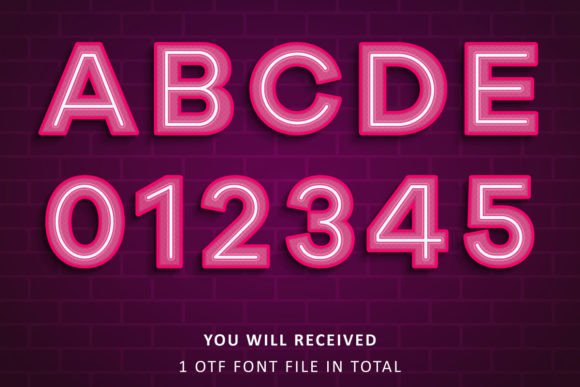 Neon Pink Font preview 2