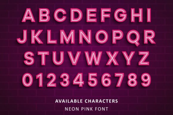 Neon Pink Font preview 4